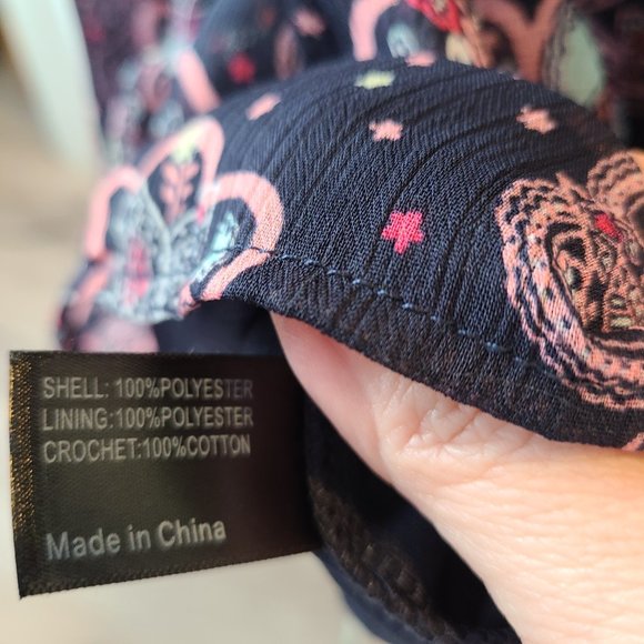 Lane Bryant Navy Floral Paisley Square Neck Blouse NWOT Size 20 - Picture 7 of 8